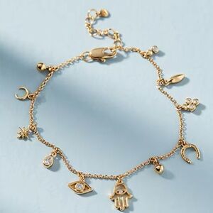 Anthropologie Luck Charm Gold Bracelet